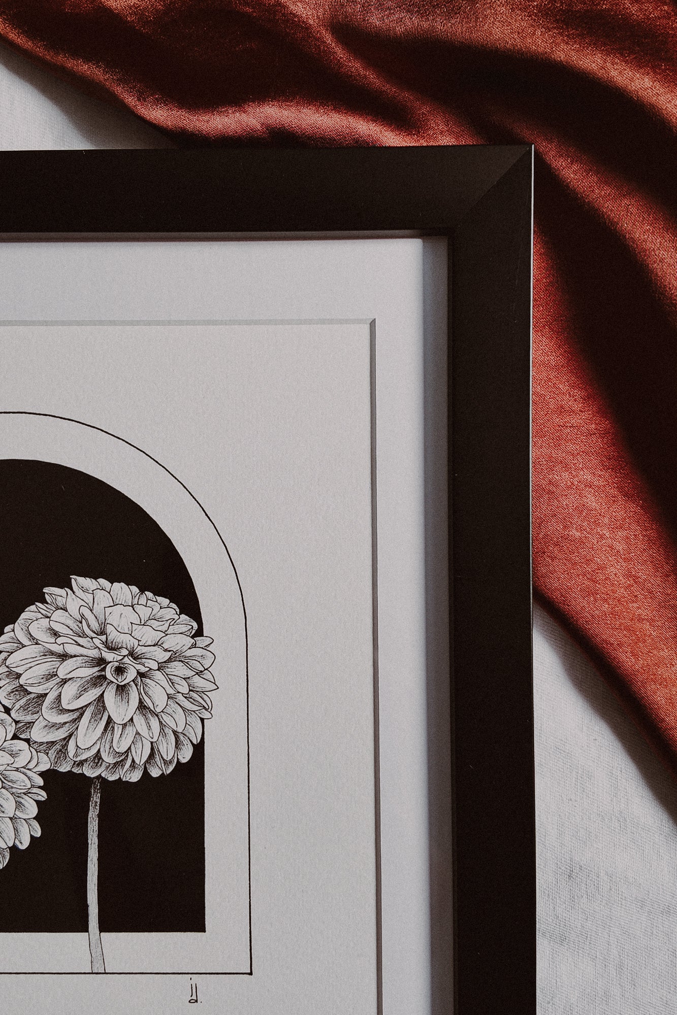 Framed Dahlias Print